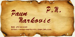 Paun Marković vizit kartica